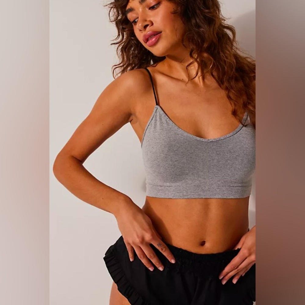 NWOT Free People Intimately Sweetheart Seamless Brami Top In Gray